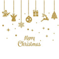 Winter Christmas Day Gold Glittering Wall Sticker