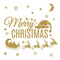 Winter Christmas Day Gold Glittering Wall Sticker