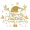 Winter Christmas Day Gold Glittering Wall Sticker