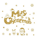 Winter Christmas Day Gold Glittering Wall Sticker