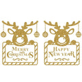 Winter Christmas Day Gold Glittering Wall Sticker