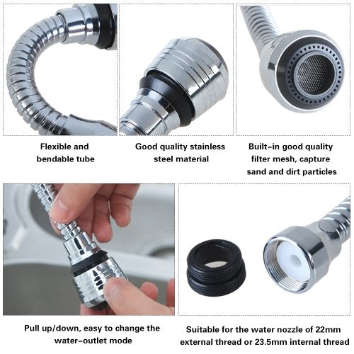 Stainless Steel Rotatable Water Saving Tap Faucet Nozzle