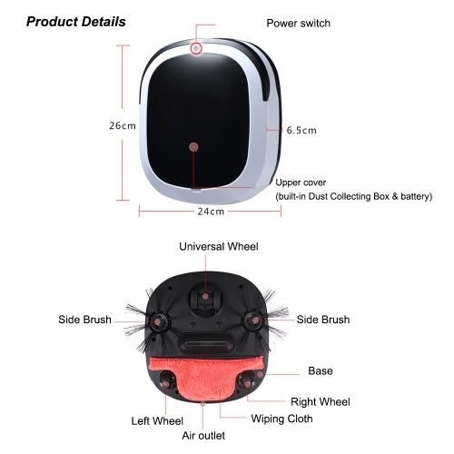 Ultra Thin Rechargeable Intelligent Robot Vacuum Cleaner