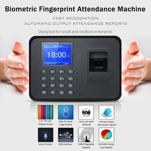 2.4" TFT LCD Biometric Fingerprint Attendance Machine