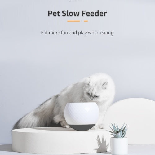 Pet Dog Feeder Slow Food Eating No Spill Pet Bowl Interactive Tumbler Anti-Choking Dog Feeding Bowl for Dogs Cats Pets