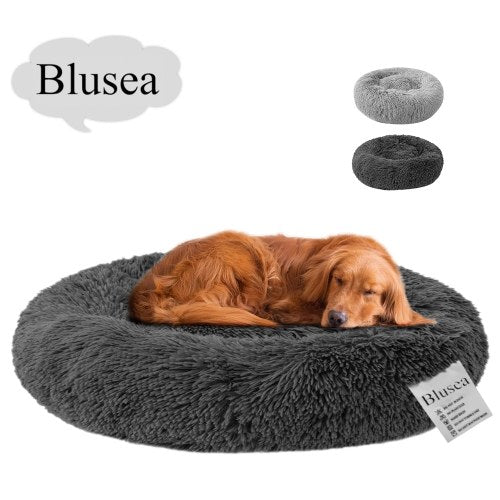 Blusea Soft Plush Round Pet Bed