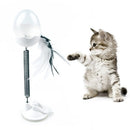 Pet Cat Treat Food Dispenser Ball Toy Interactive Treat Cat Toys Activity Snackball with LED Light Feather Bell