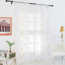 Sheer Curtains Marble Print Window Screen Curtains