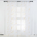 Sheer Curtains Marble Print Window Screen Curtains