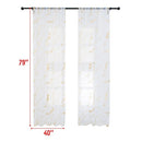 Sheer Curtains Marble Print Window Screen Curtains