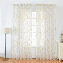 Sheer Curtains Feather Print Window Screen Curtains