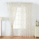 Sheer Curtains Feather Print Window Screen Curtains