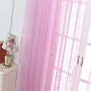 Sheer Curtains Little Star Print Window Screen Curtains