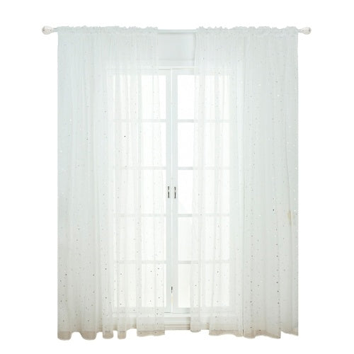 Sheer Curtains Little Star Print Window Screen Curtains