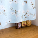 Valance Blue Flower Print Blackout Window Curtain