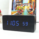 Electronic LED Digital Wooden Alarm Clock