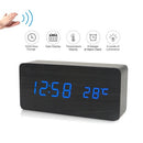 Electronic LED Digital Wooden Alarm Clock