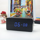 Electronic LED Digital Wooden Alarm Clock