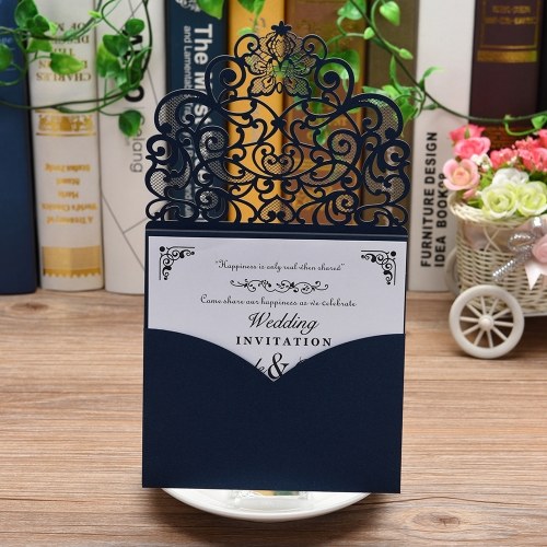 10pcs Pearl Paper Floral Invitation Cards