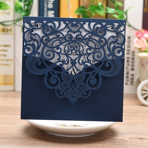 10pcs Pearl Paper Floral Invitation Cards