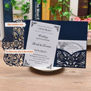 10pcs Pearl Paper Floral Invitation Cards