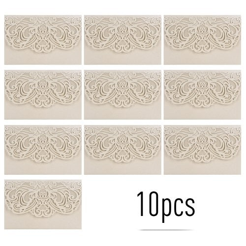 10pcs Pearl Paper Floral Invitation Cards