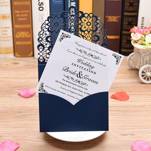 10pcs Pearl Paper Floral Invitation Cards