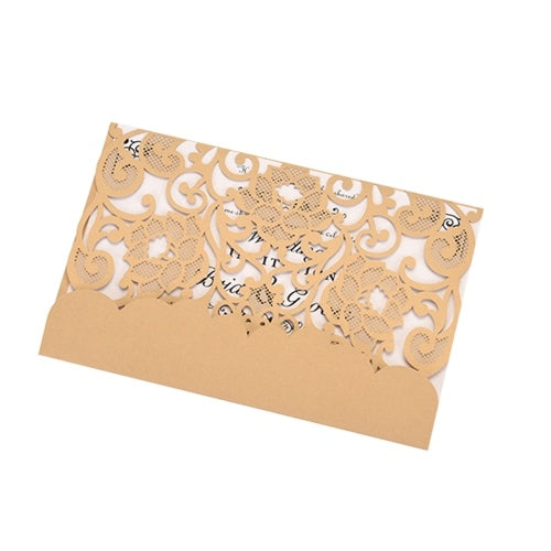 10pcs Pearl Paper Floral Invitation Cards