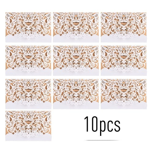 10pcs Pearl Paper Floral Invitation Cards