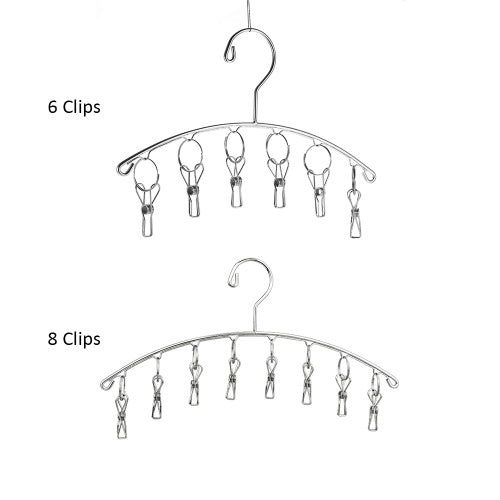 Clothes Hanger 6 Clips Stainless Steel