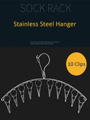 Clothes Hanger 10 Clips Stainless Steel