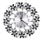 Retro Luxury Flower Shape Diamond Round Quartz Clock Art Wall Clock Mute Home Living Room Decor