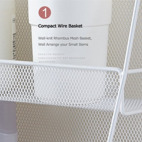 2-Tier Basket Storage Organizer Metal Mesh