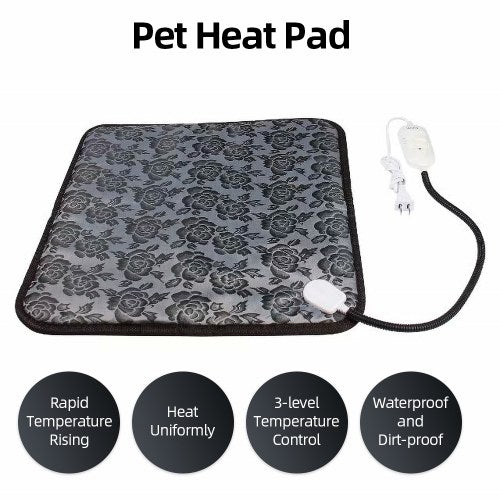 Pet Heating Pad Pet Winter Warmer Mat Bed Blanket Waterproof Electric Bed Mat for Dogs Cats