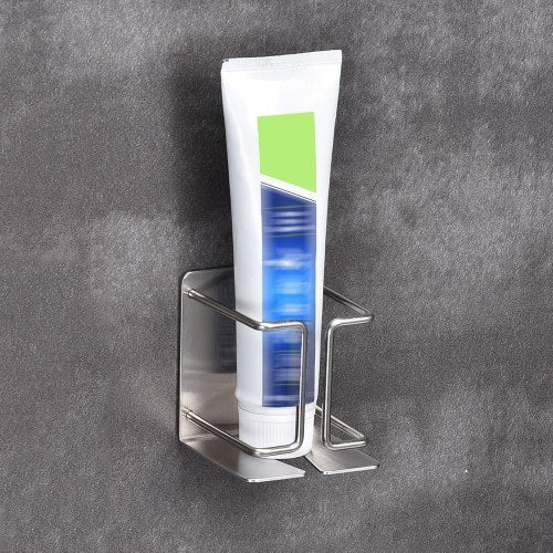 Thoothbrush Holder 2 in 1 Thoothbrush Holder Thoothpaste Holder and  Razor Holder Drill Free Wall Mount with Glue 304 Stainless Steel Bathroom Hardware Accessory Organizer