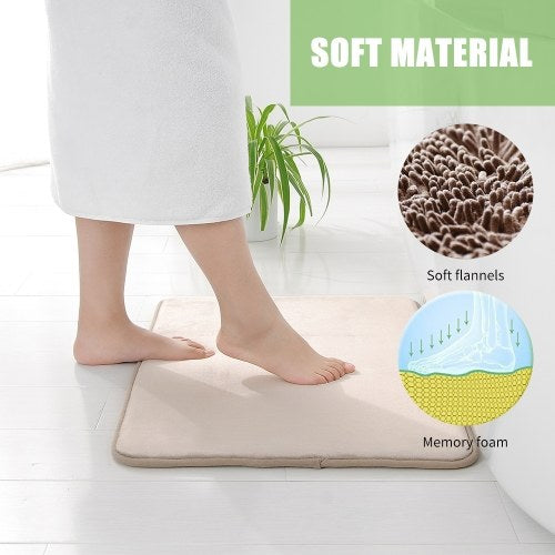 Bath Mat Toilet Rug Memory Foam Soft Flannel Floor Rug