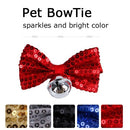 Pet Bow Tie Christmas Dog Collars Adjustable Pet Christmas Outfits w/ Metal Bell  8"-16" Neckties for Dogs Cats