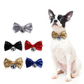 Pet Bow Tie Christmas Dog Collars Adjustable Pet Christmas Outfits w/ Metal Bell  8"-16" Neckties for Dogs Cats