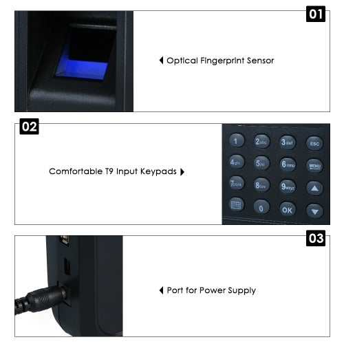 Biometric Fingerprint Attendance Machine Software-free 2.4" TFT LCD Display