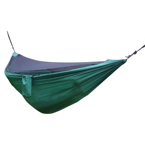 Camping Hammock With Mesh Net Lightweight Portable Nylon Hammock Multifunctional Hammock