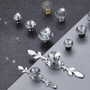 Cabinet Pulls Knob Crystal Glass Ball Handles Diamond Shape