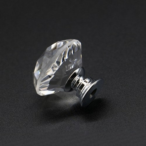 Cabinet Pulls Knob Crystal Glass Ball Handles Diamond Shape