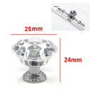 Cabinet Pulls Knob Crystal Glass Ball Handles Diamond Shape