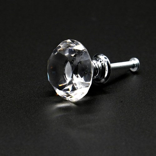 Cabinet Pulls Knob Crystal Glass Ball Handles Diamond Shape