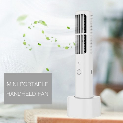 Mini Handheld Fan USB Rechargeable Bladeless Fan with Stand