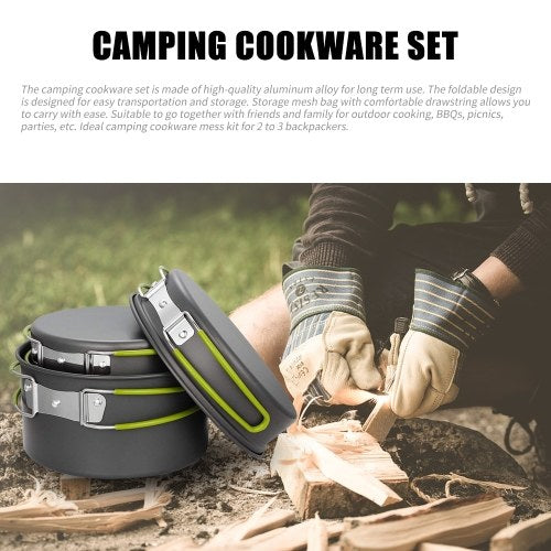 Camping Cookware Set Campfire Cooking Utensils Folding Cookset