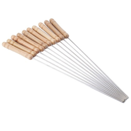 Barbecue Skewer Grilling Kabob Sticks Reusable Metal Skewers