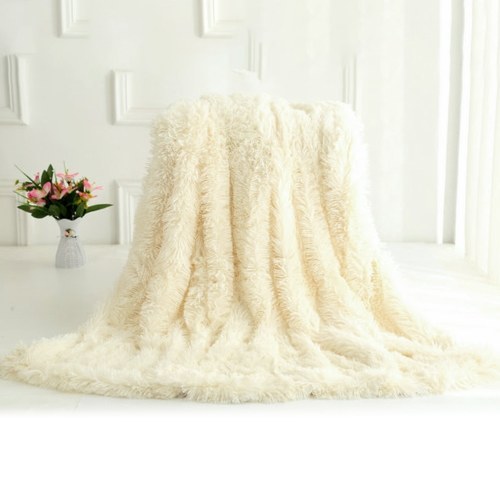 Long Fur Throw Blanket Super Soft Long Shaggy Faux Fur