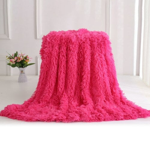 Long Fur Throw Blanket Super Soft Long Shaggy Faux Fur