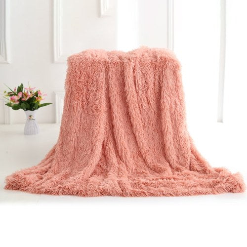 Long Fur Throw Blanket Super Soft Long Shaggy Faux Fur